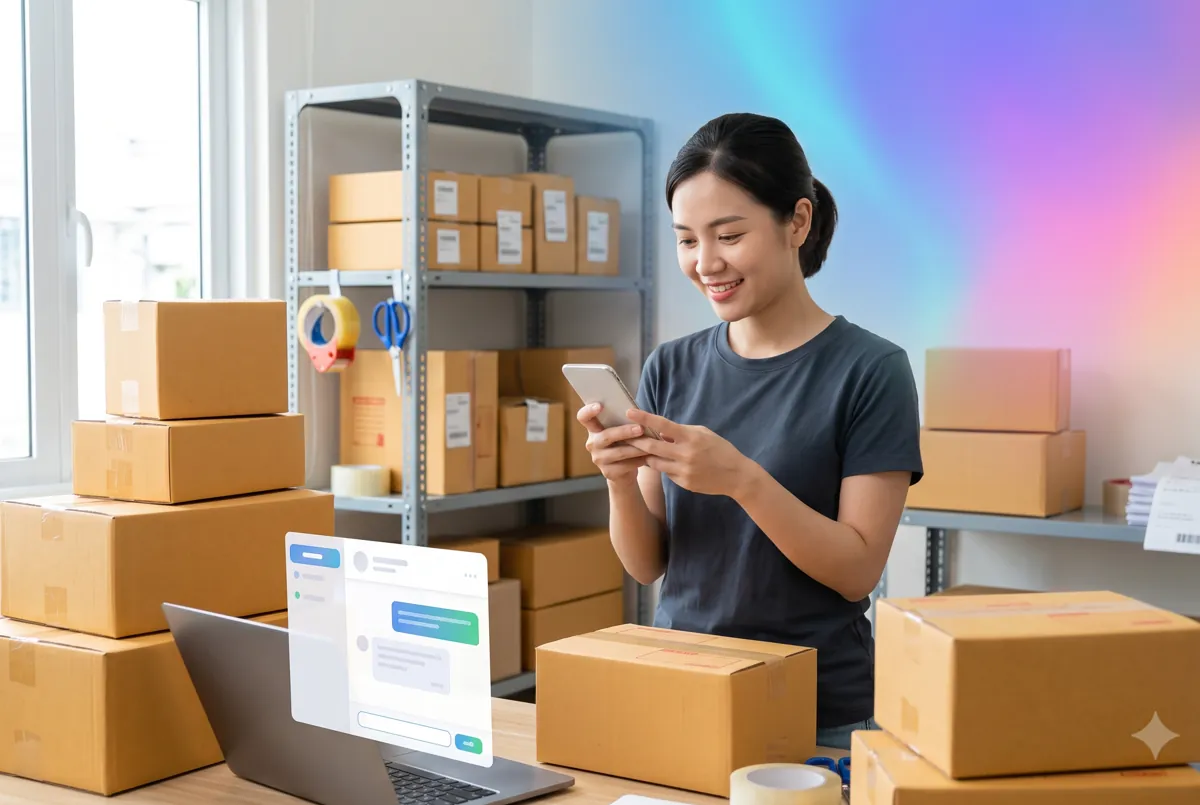 Chủ shop online xem đơn hàng mới trên điện thoại